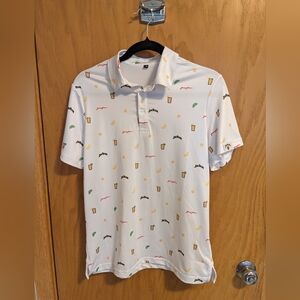 Jim Beam Logo Golf Shirt, women's size M, White